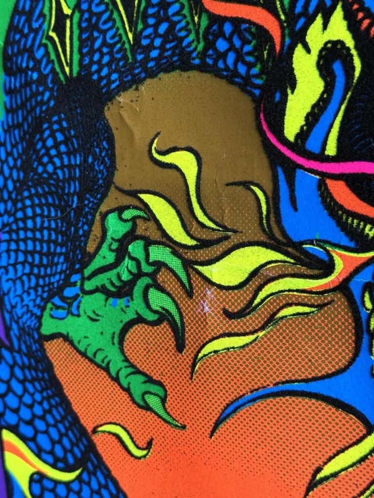 1990's “Dragon” 額入り ブラックライトポスター - アンティーク