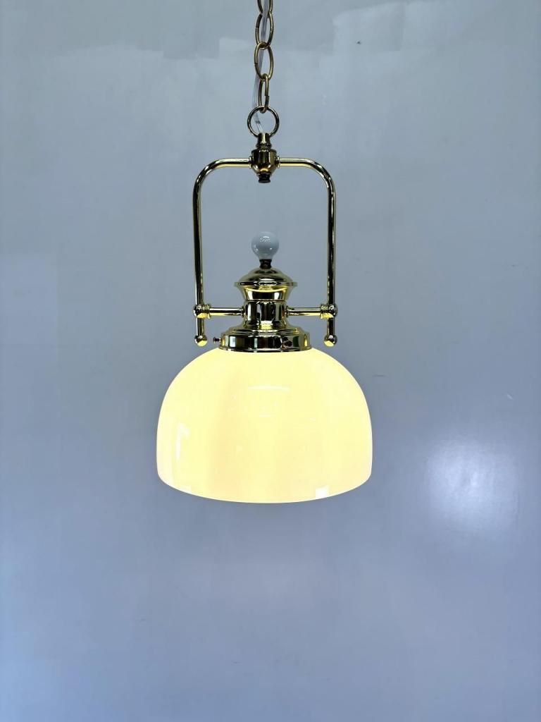 ヴィンテージ ホワイトガラス ペンダントランプ - アンティーク