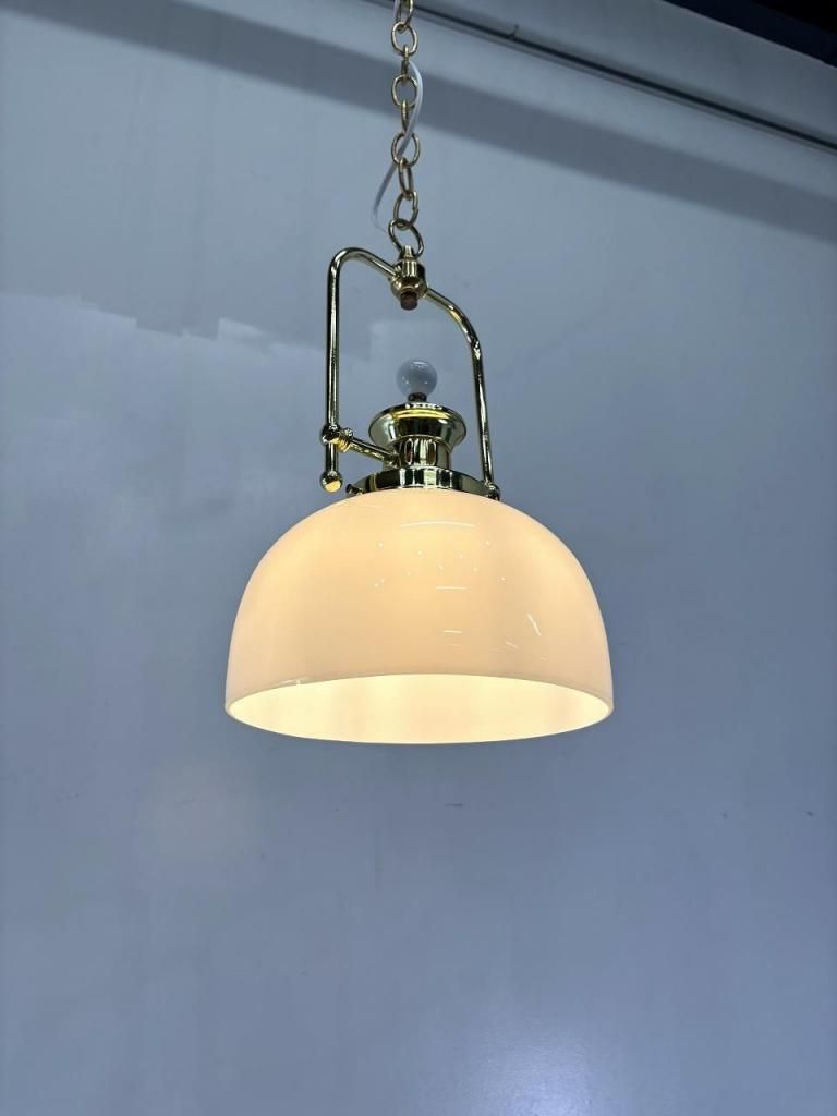 ヴィンテージ ホワイトガラス ペンダントランプ - アンティーク