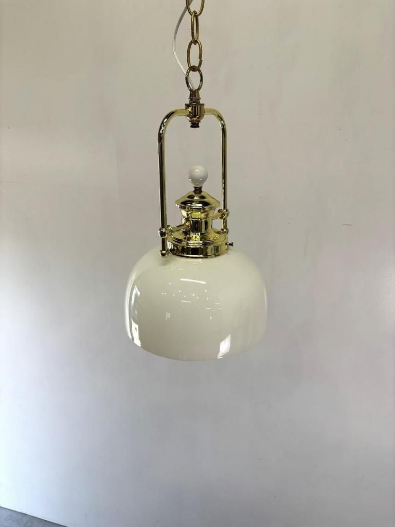 ホワイトガラス ペンダントライト　アンティーク ヴィンテージ ホワイトガラス ペンダントランプ - アンティーク