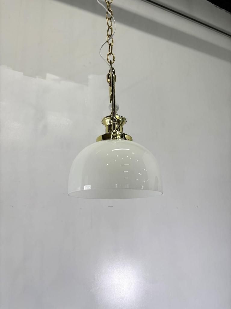 ヴィンテージ ホワイトガラス ペンダントランプ - アンティーク