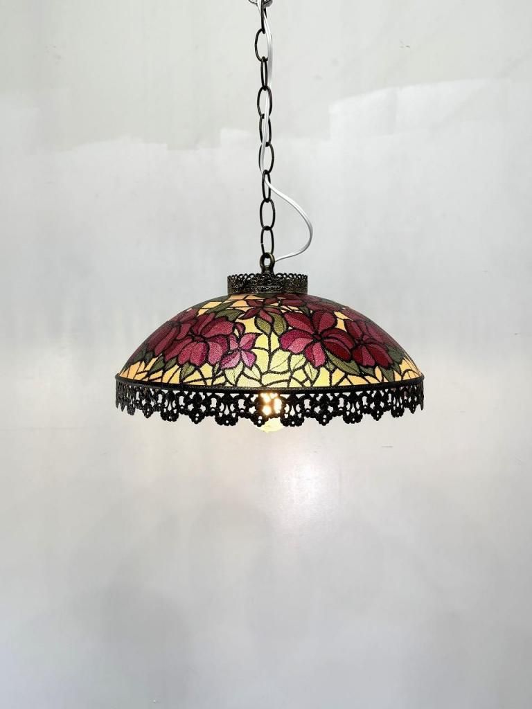 1970's ヴィンテージ ステンドグラス ペンダントランプ