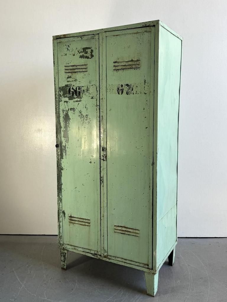 ヴィンテージ インダストリアル スチールロッカー - アンティーク