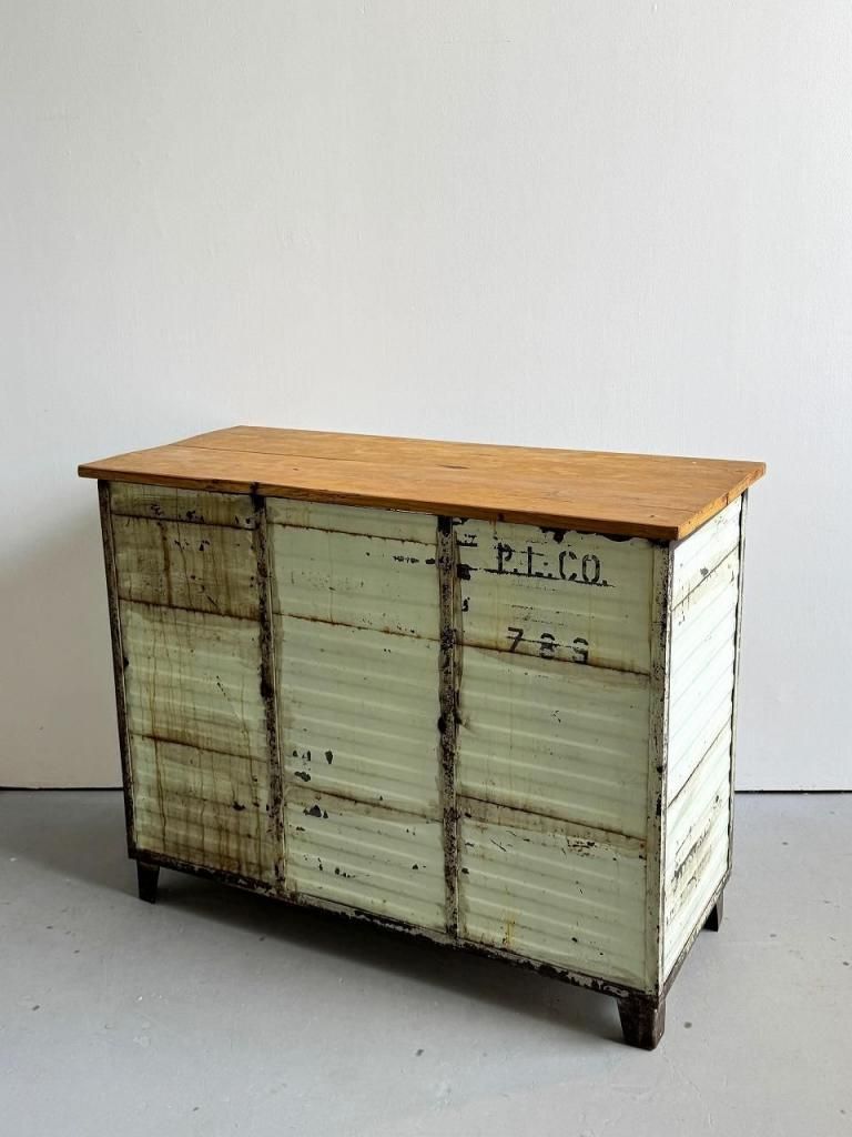 ヴィンテージ インダストリアル スチール カウンター - アンティーク