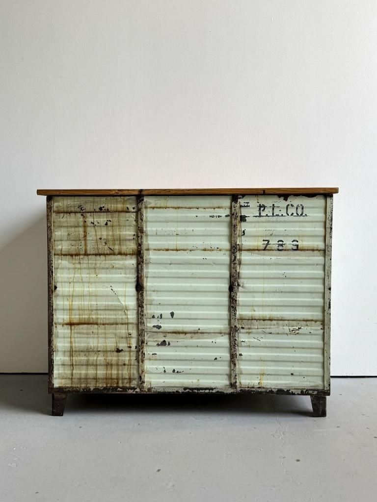 ヴィンテージ インダストリアル スチール カウンター - アンティーク