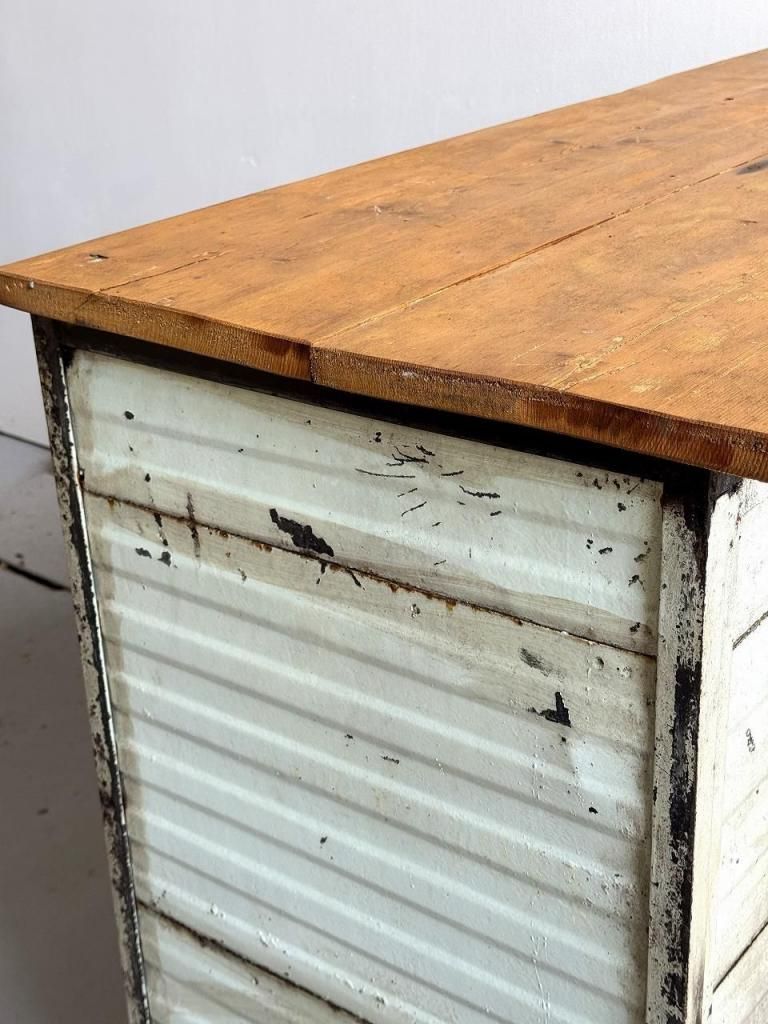 ヴィンテージ インダストリアル スチール カウンター - アンティーク