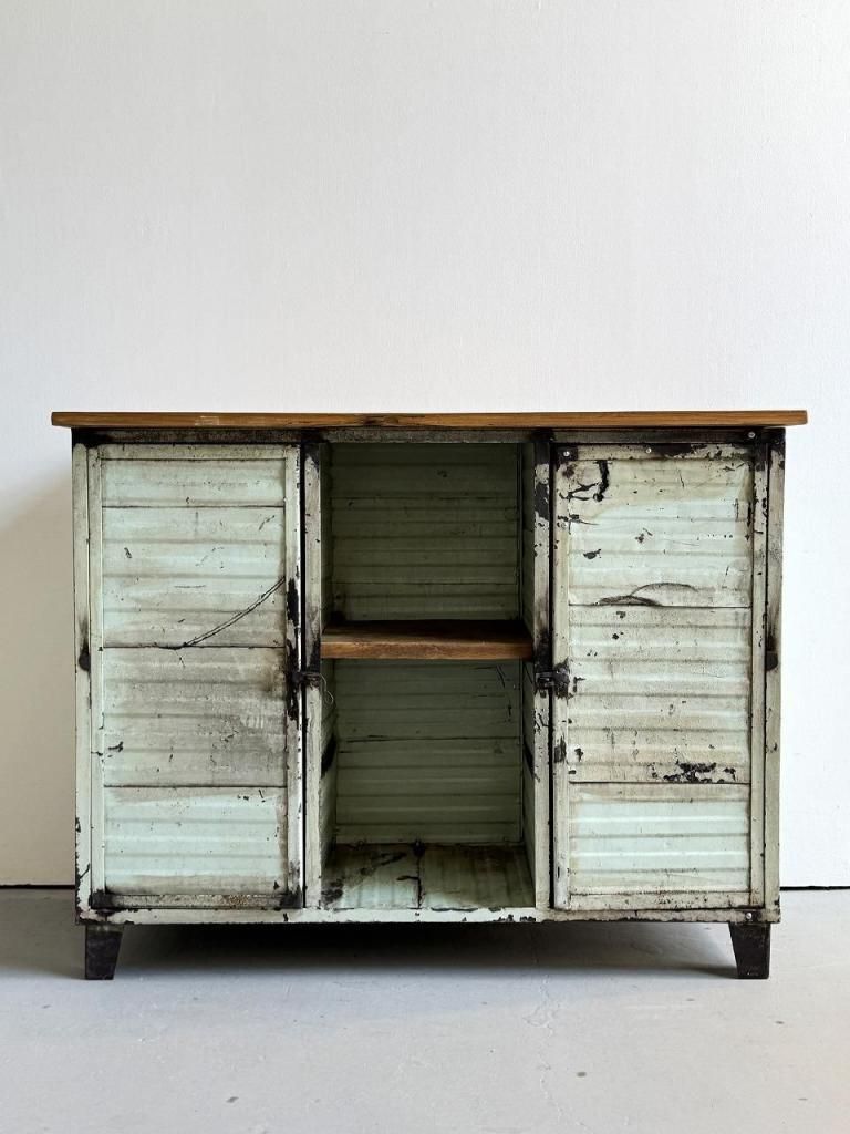 ヴィンテージ インダストリアル スチール カウンター - アンティーク