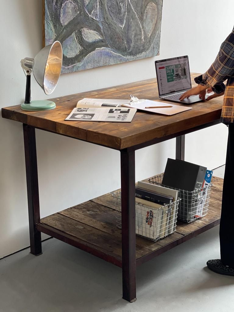 アンティーク ヴィンテージ　インダストリアル　テーブル　usa 作業台 Work Table / ワーク テーブル 〈作業台・デスク・店舗什器