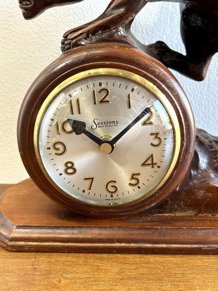 ヴィンテージ テーブルクロック 小さな木製マントルクロック 卓上時計