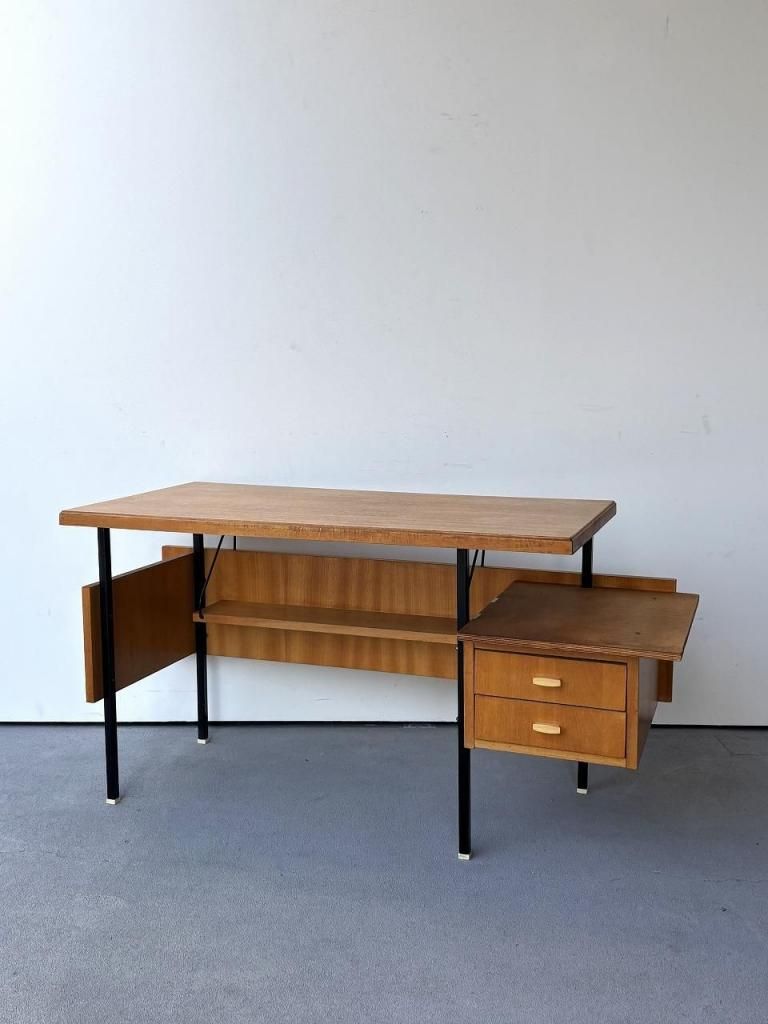 レトロなビンテージ机 楽天市場】【横幅140cm】ヴィンテージ アイアンウッドデスク