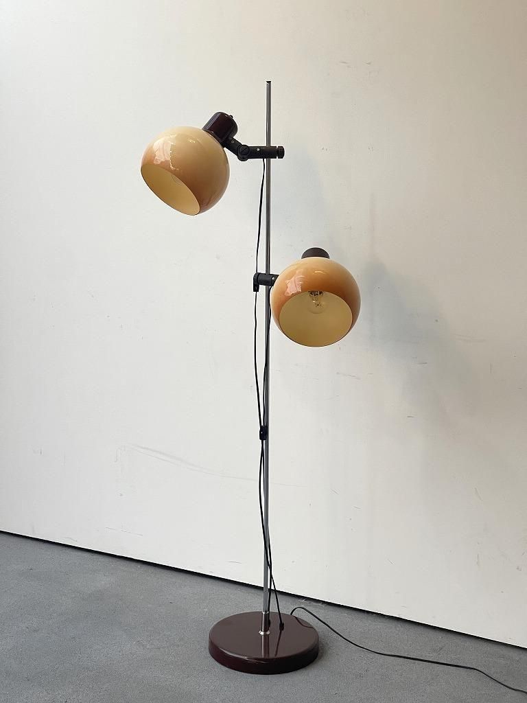 1970's ヴィンテージ 2灯 プラスチック シェード フロアランプ