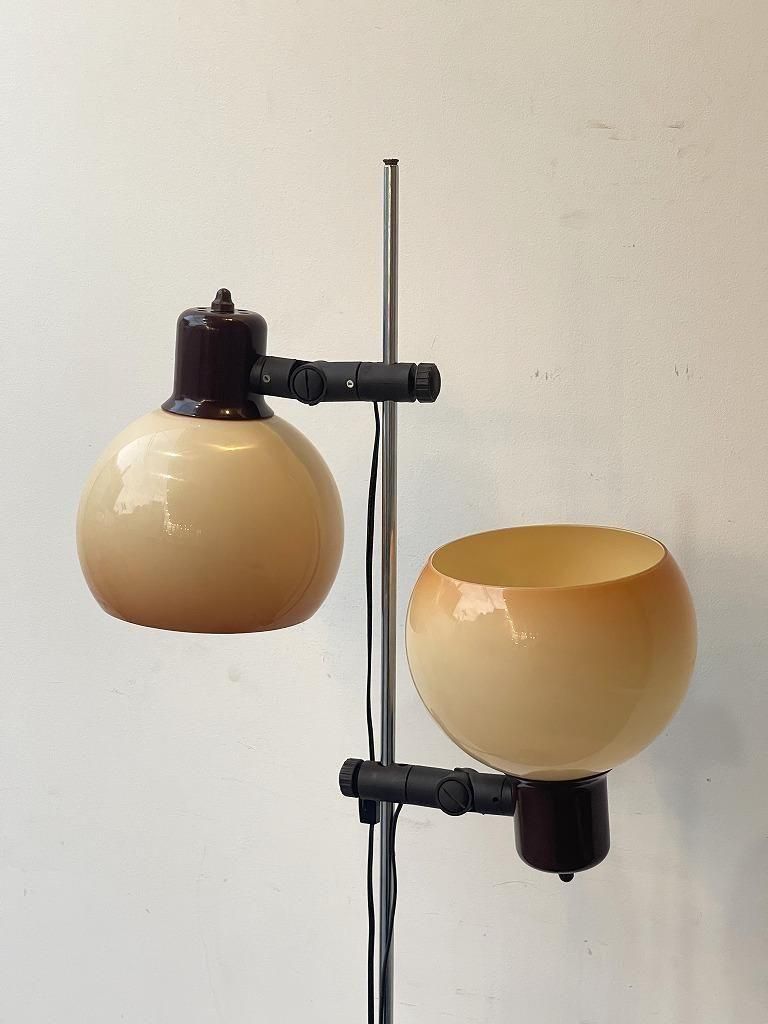 フロアスタンド 2灯 シェード新品 池田製作所 70年代ヴィンテージ ✴︎送料込み 1970's ヴィンテージ 2灯 プラスチック シェード フロアランプ