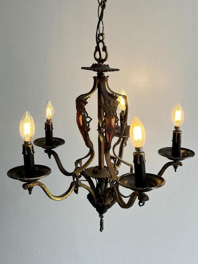 アンティーク シャンデリア 5灯 1930-40's ヴィンテージ 5灯 シャンデリア - アンティーク、ビンテージ