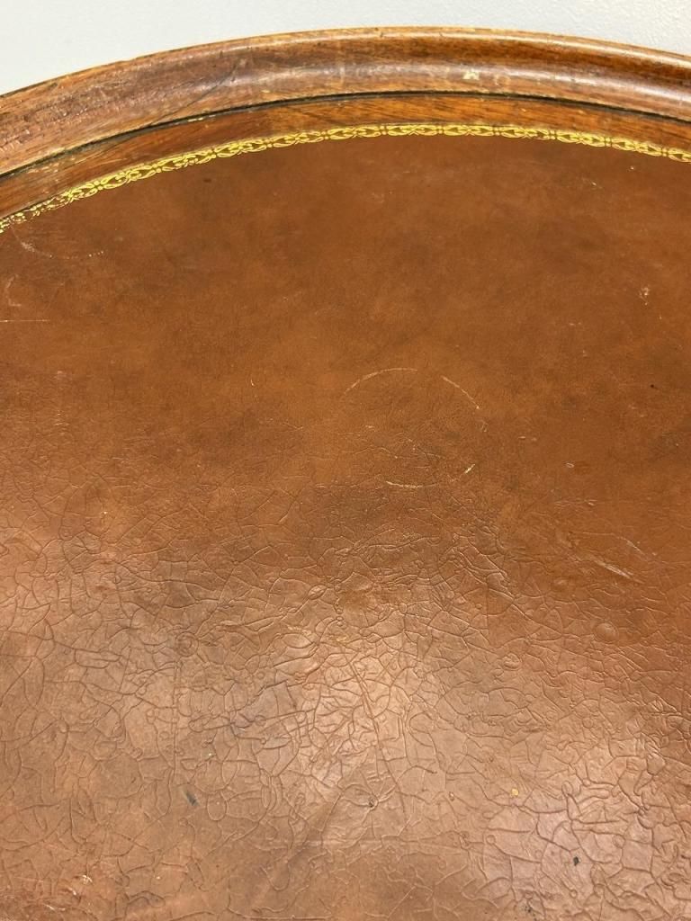 1930-40's ヴィンテージ ウッド レザートップ ローテーブル