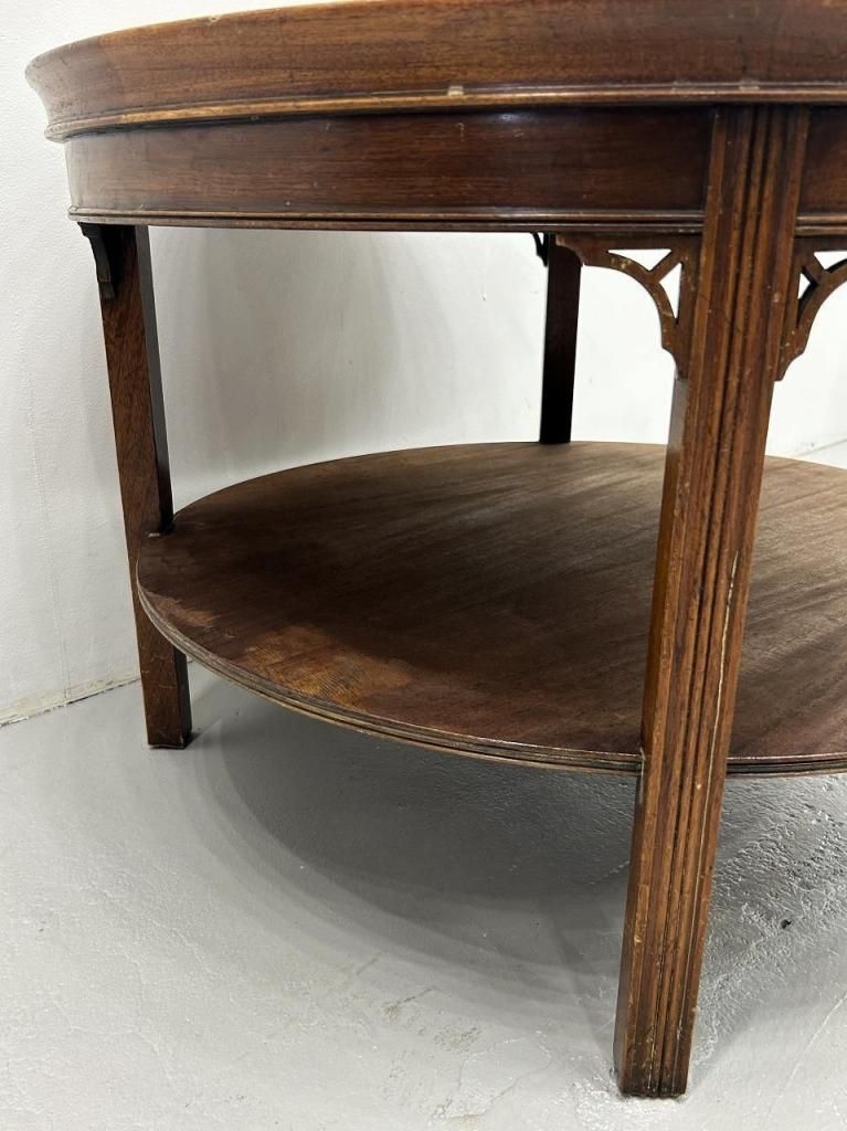 1930-40's ヴィンテージ ウッド レザートップ ローテーブル