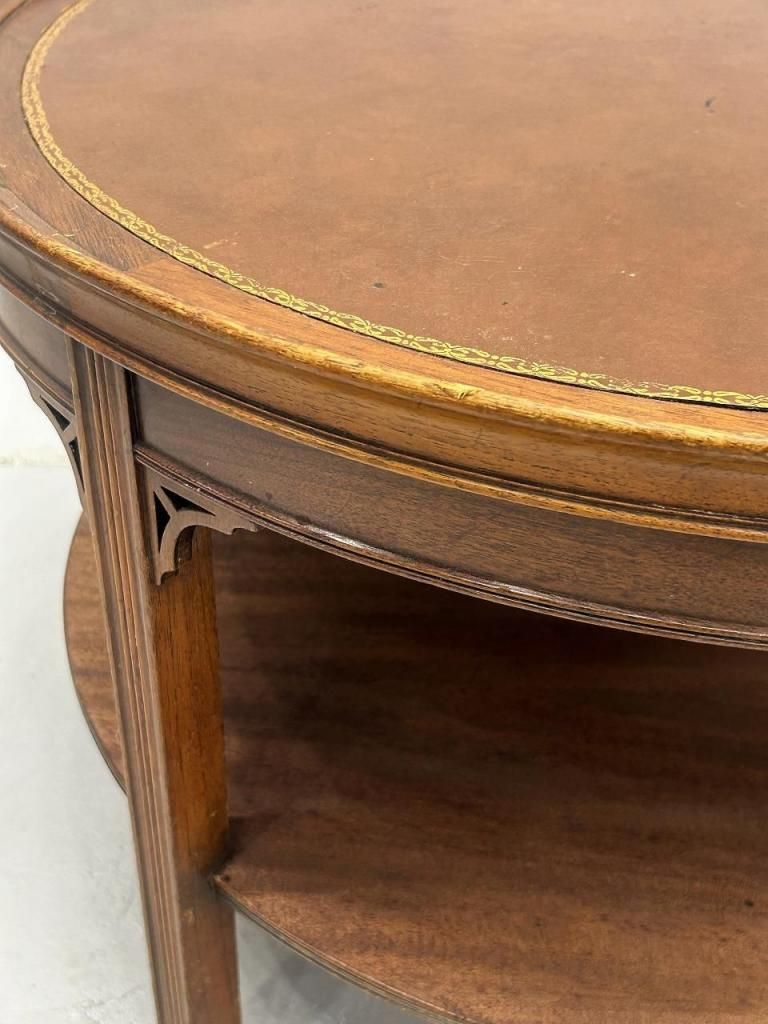 1930-40's ヴィンテージ ウッド レザートップ ローテーブル