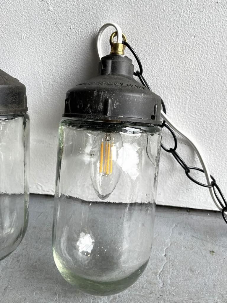 ヴィンテージクリアガラスペンダントライト ヴィンテージ クリアガラス ペンダントランプ (複数在庫有り