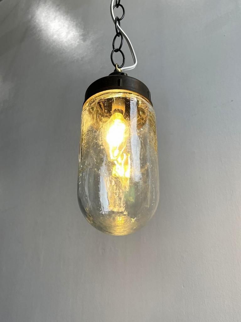 ヴィンテージ クリアガラス ペンダントランプ (複数在庫有り