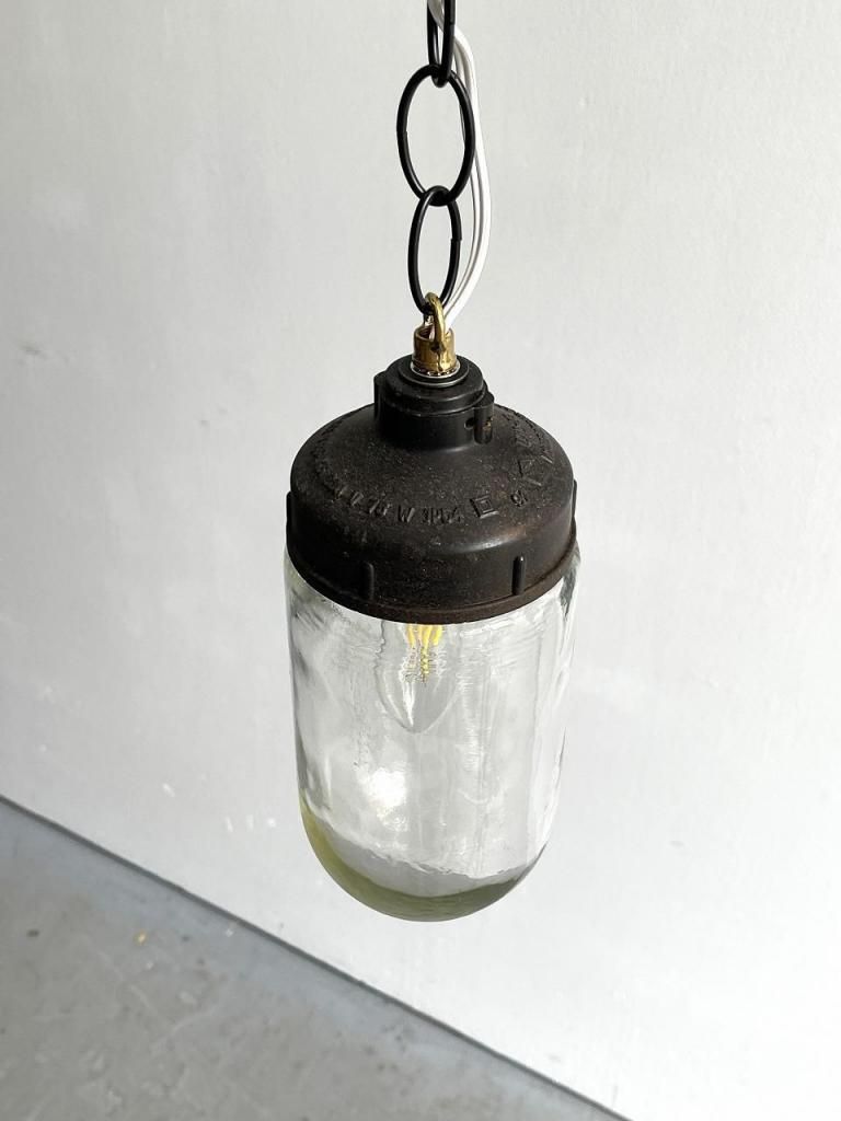 ヴィンテージクリアガラスペンダントライト ヴィンテージ クリアガラス ペンダントランプ (複数在庫有り