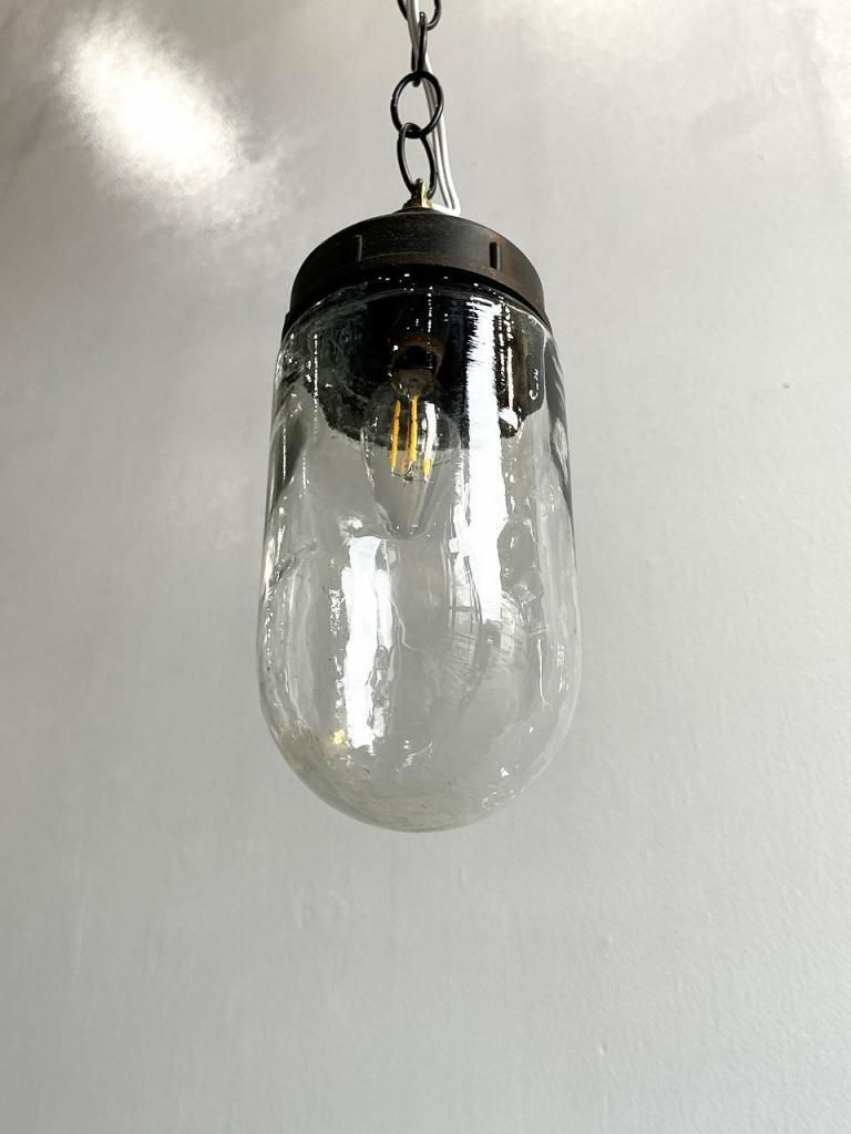 ヴィンテージクリアガラスペンダントライト ヴィンテージ クリアガラス ペンダントランプ (複数在庫有り