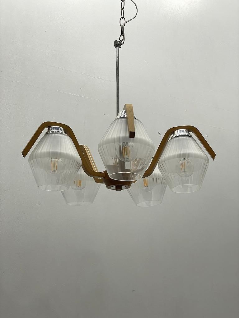 1960's Dřevo vd Humpolec社製 ヴィンテージ 5灯 ウッド モダン