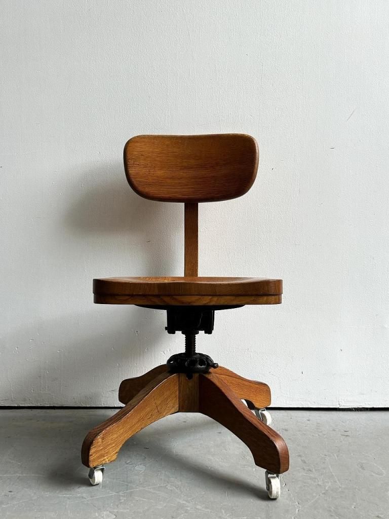 ビンテージ　デスクチェア 1910-20's Milwaukee Chair社製 アンティーク ウッド デスクチェア