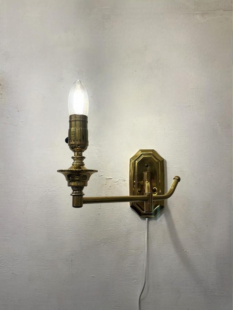 レトロ　ヴィンテージライト　スイングアーム　照明 ヴィンテージ ブラス スイングアーム ブラケットランプ - アンティーク