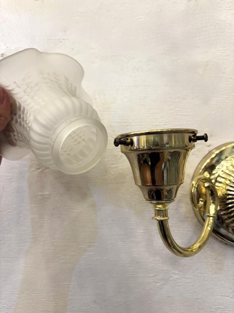 ヴィンテージ フロストガラス 2灯 ブラケットランプ - アンティーク