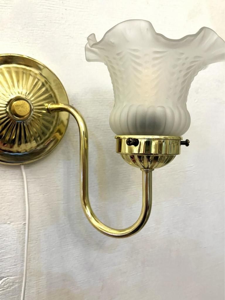 ヴィンテージ フロストガラス 2灯 ブラケットランプ