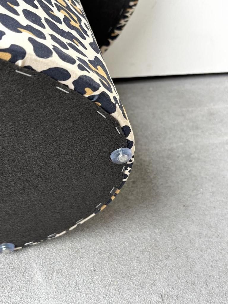 ヴィンテージ　レオパードスツール ヴィンテージ レオパード ファブリック マッシュルーム