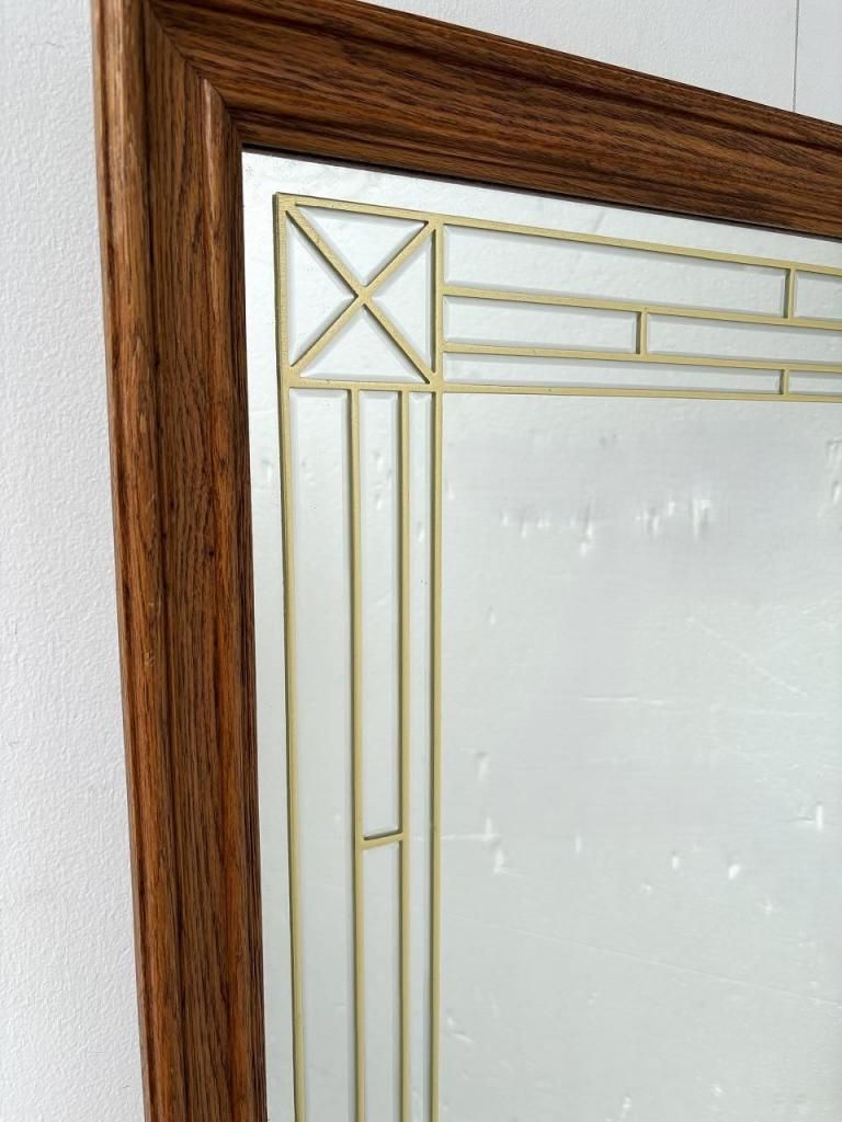 ヴィンテージ ウッドフレーム ウォールミラー (995mm×685mm