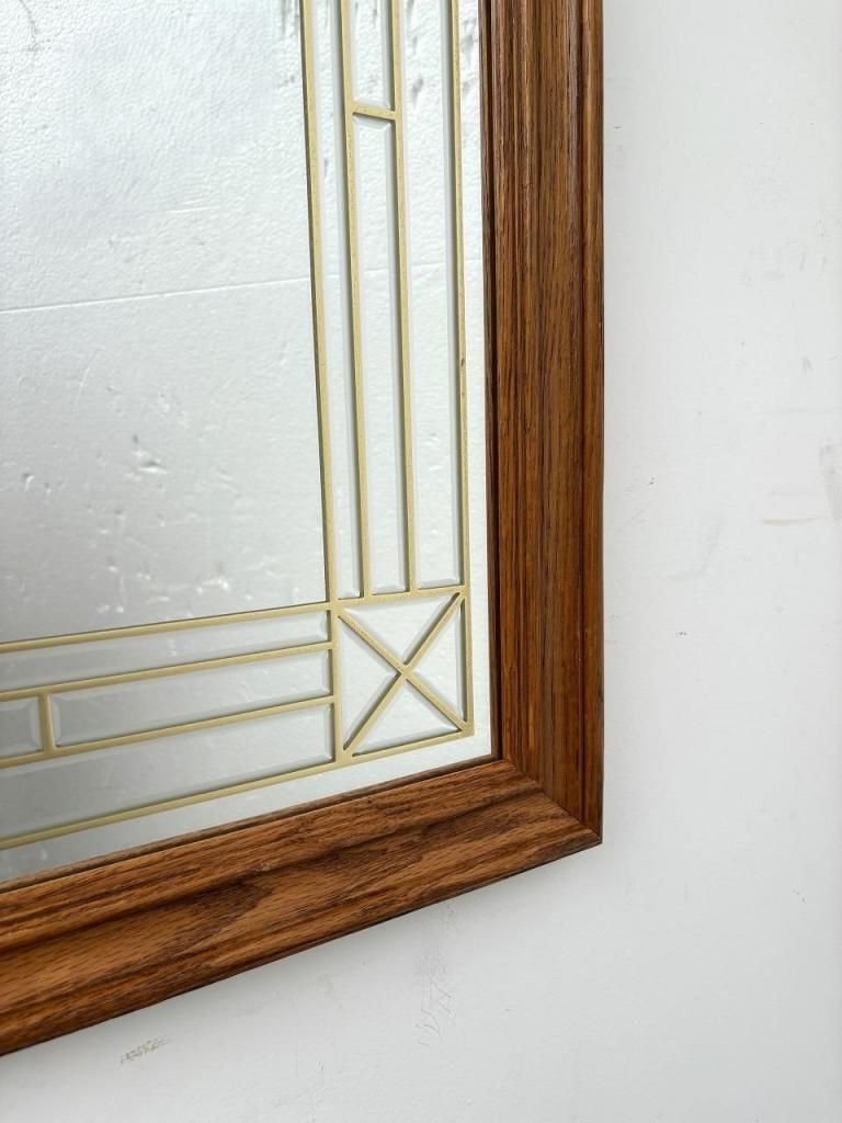 ヴィンテージ ウッドフレーム ウォールミラー (995mm×685mm