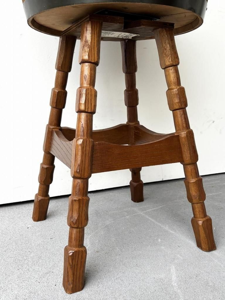 70-80'sヴィンテージ*古いビニール レザー スツール*チェア椅子*ツートン 1950-60's ヴィンテージ ビニールレザー ミニスツール