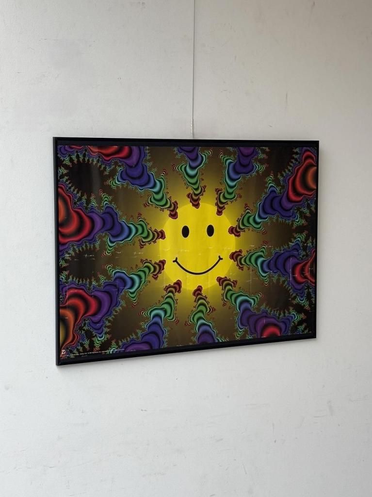 1997's “Fractal Zone-Smiley” サイケデリックアート 額入りポスター