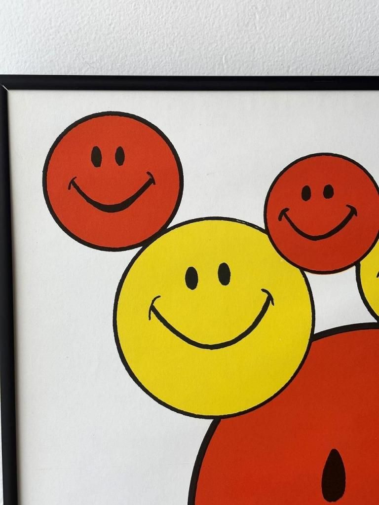 1970's ヴィンテージ スマイリーフェイス 額入りポスター