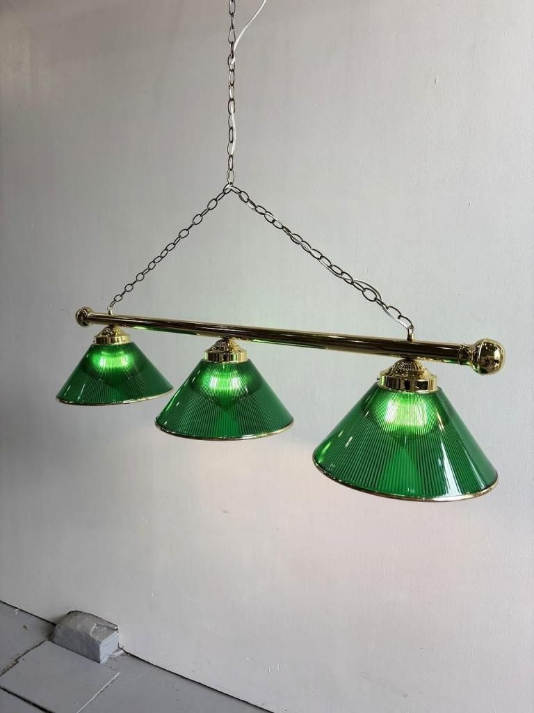 3灯 プラスチックシェード プールバーランプ - アンティーク