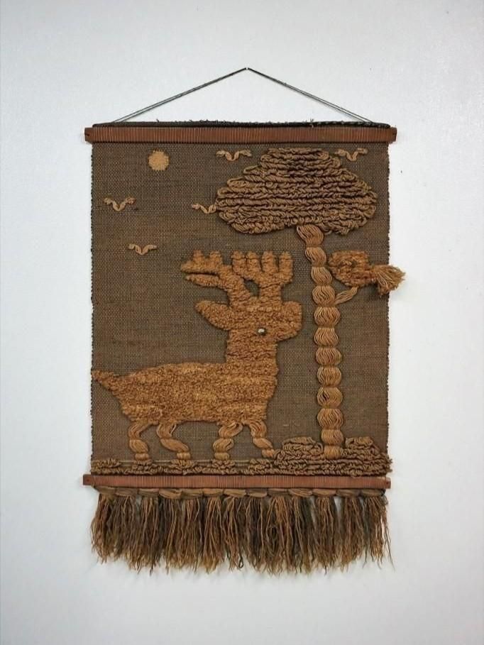 フランス　ビンテージ　タペストリー フランスアンティーク・手織りオービュッソンタペストリー