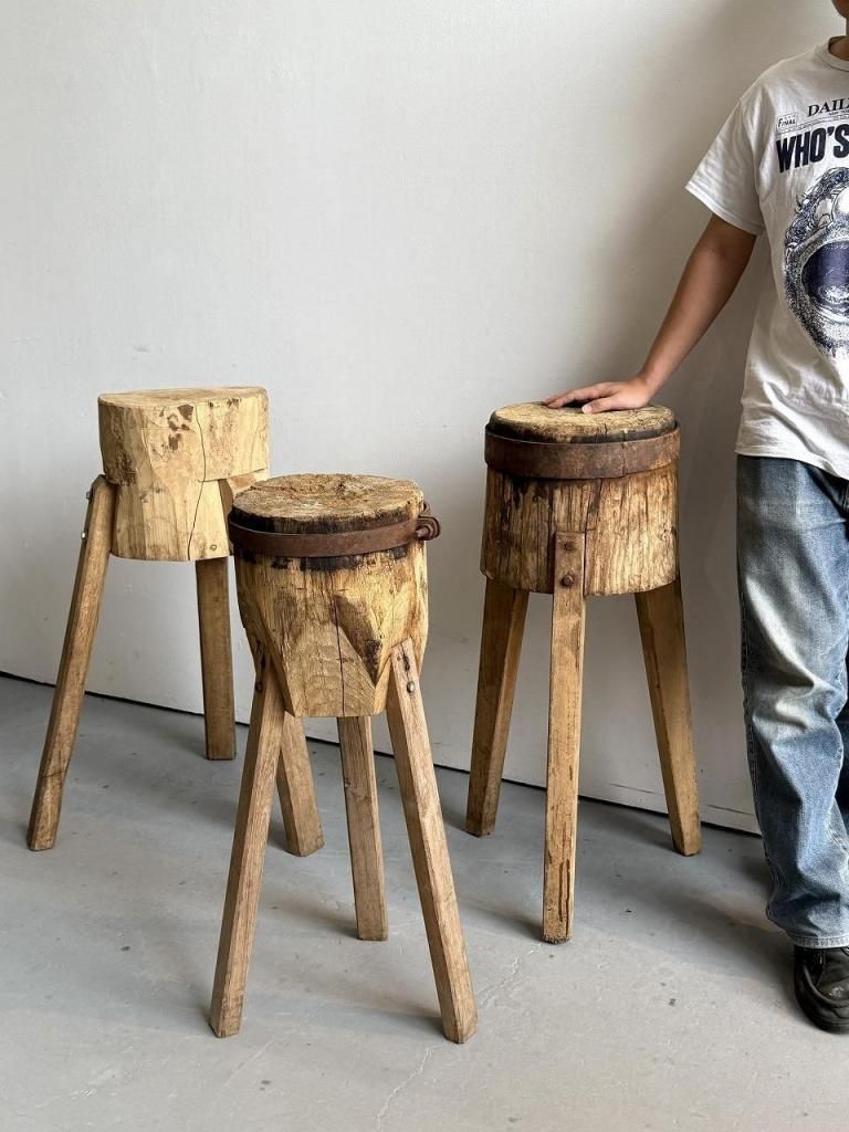 地域限定☆古木とラタンのディスプレイテーブル／店舗什器・ヴィンテージ 地域限定☆古木とラタンのディスプレイテーブル／店舗什器