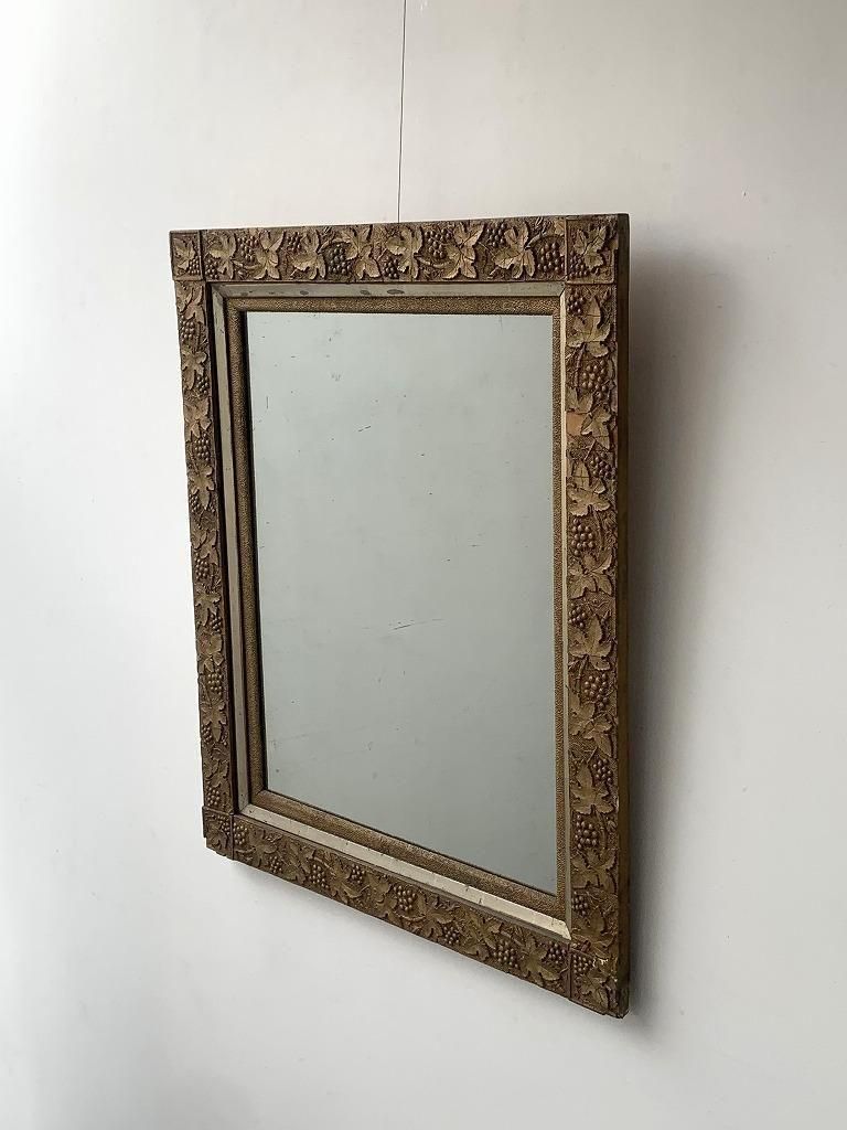 ヴィンテージ　デコラティブなミラー　レリーフ飾り　約135×36.5 ヴィンテージ デコラティブなミラー レリーフ飾り 約135×36.5