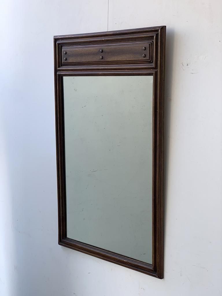 鏡 アンティーク 木製 ガソリン 壁掛け ウォールミラー GASOLINE 高級