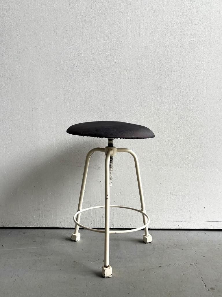 1930-40's ヴィンテージ ビニールレザー スツール(同型2点有り