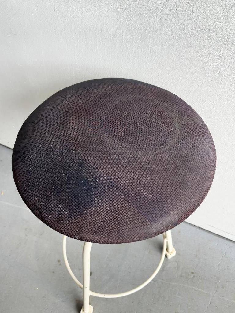 70-80'sヴィンテージ*古いビニール レザー スツール*チェア椅子*ツートン 1970's ヴィンテージ ビニールレザー ダイニングチェア