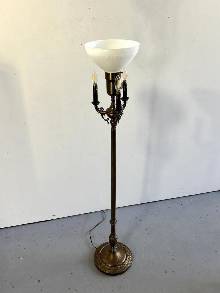 80's～90's　ヴィンテージ　フロアライト　倉庫片付けお手伝い品⑫　レトロ 1930-40's ヴィンテージ 4灯 フロアランプ - アンティーク
