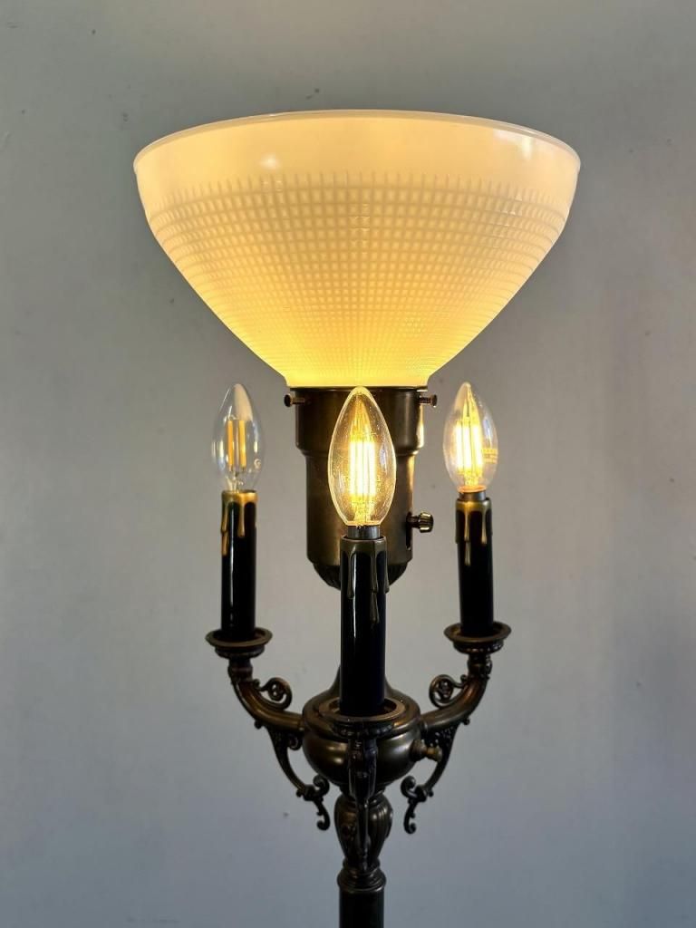 アンティーク(古いものは金です。 1930-40's ヴィンテージ 4灯 フロアランプ - アンティーク