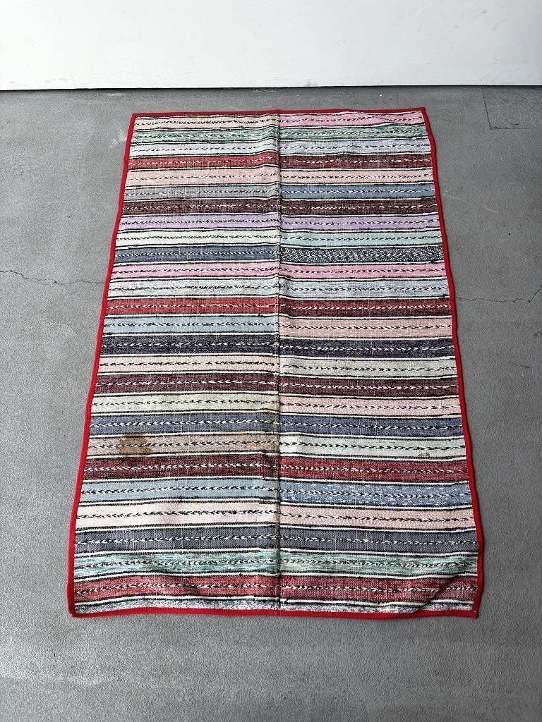 ヴィンテージ 裂き織りラグ(1580mm×1030mm) - アンティーク