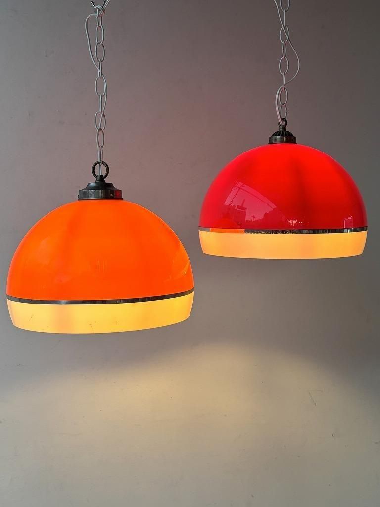 1960-70’s ヴィンテージ プラスチックシェード ペンダントランプ(2colors)