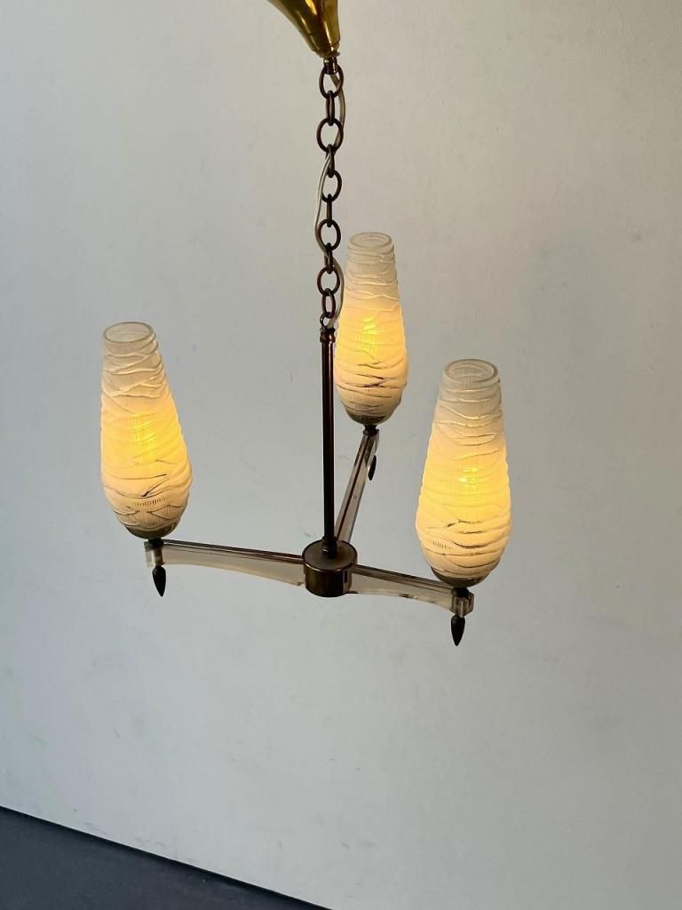 1940-50's ヴィンテージ 3灯 モダンシャンデリア