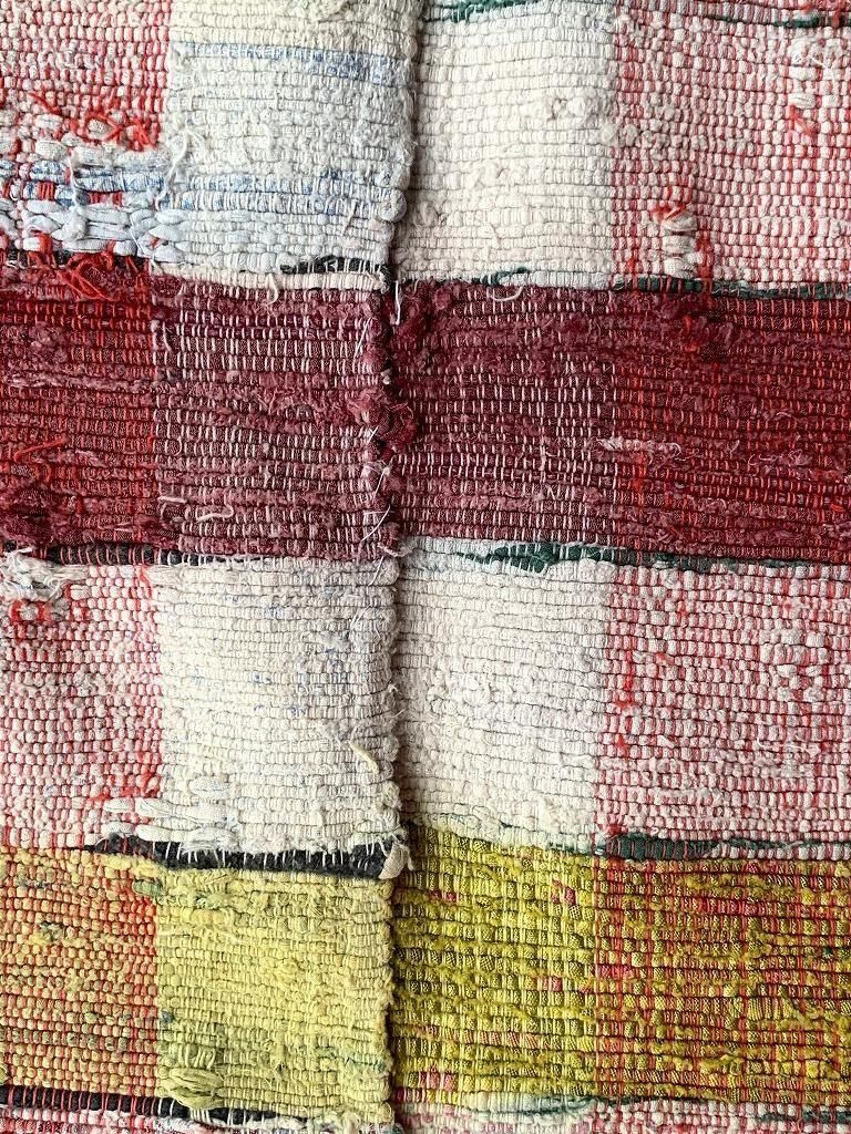 ヴィンテージ 裂き織りラグ(1900mm×1030mm) - アンティーク