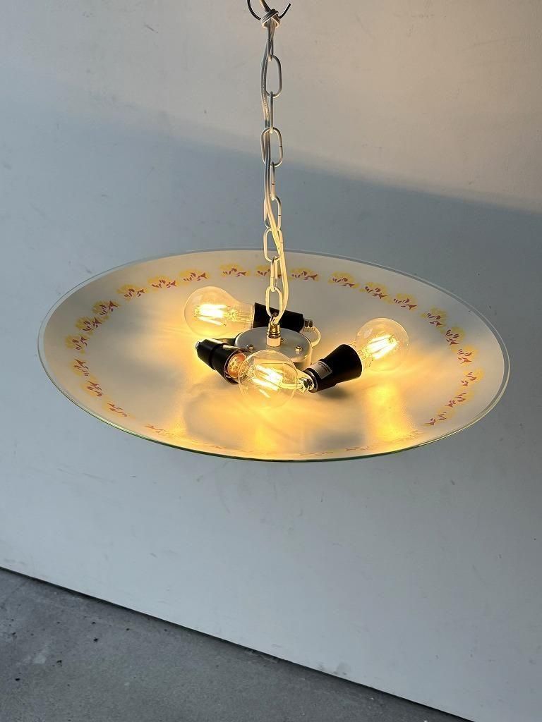 ビンテージ ガラスランプ ヴィンテージ ガラス ペンダントランプ - アンティーク、ビンテージの