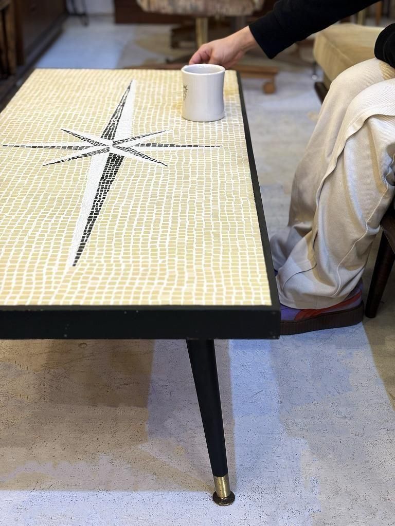 ヴィンテージ 1950's タイルテーブル 1950's ヴィンテージ タイルトップ ウッド ローテーブル